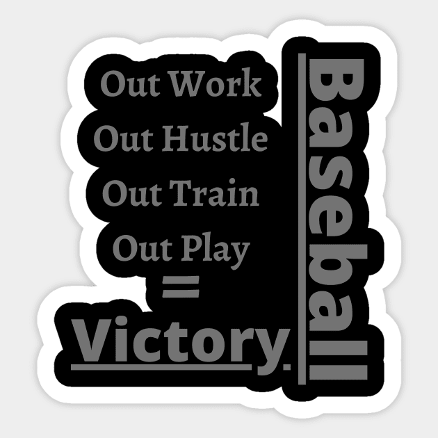 Baseball - Work Train Play Victory Sticker by Unusual Choices